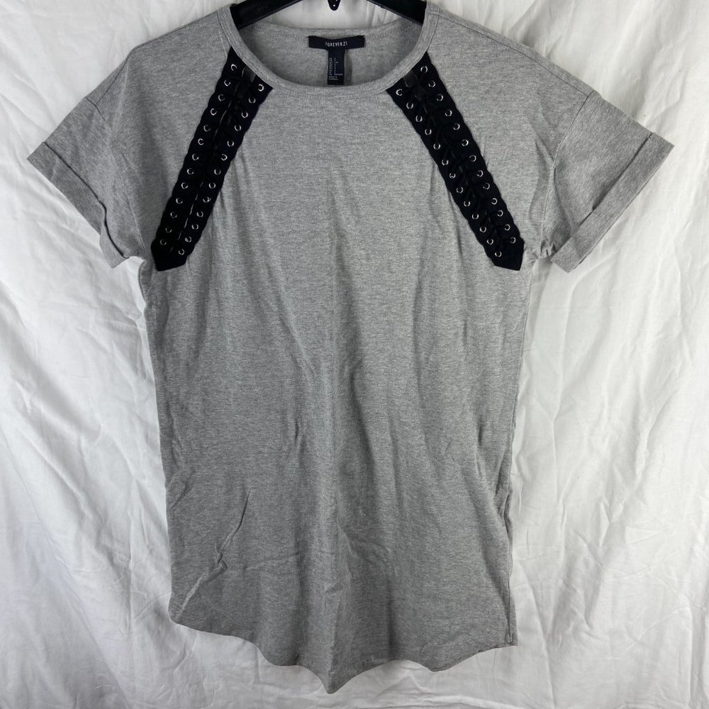 Forever 21 Heather Gray Casual T-Shirt Dress Size S